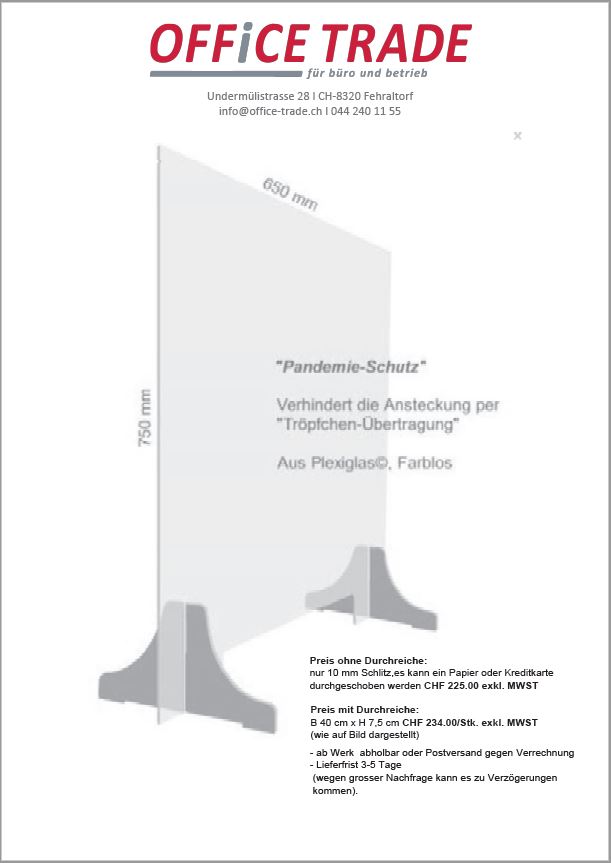 Pandemie-Schutz aus Plexiglas hier kaufen