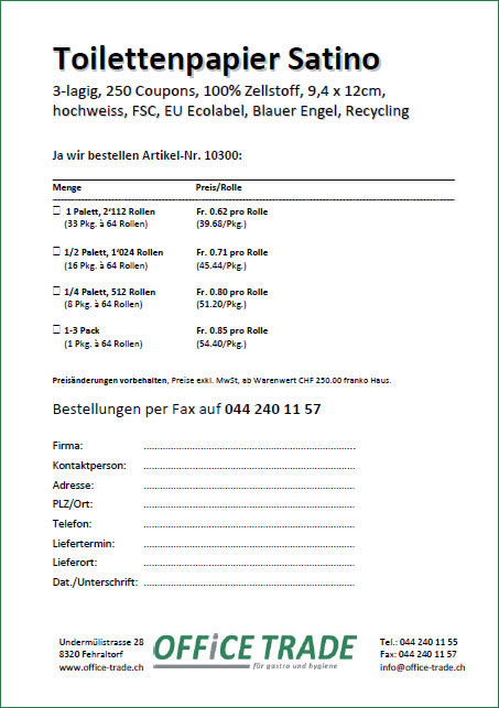 WC Papier 3-lagig, hier bestellen